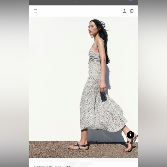 Zara button v-neck midi dress - Picture 2 of 10